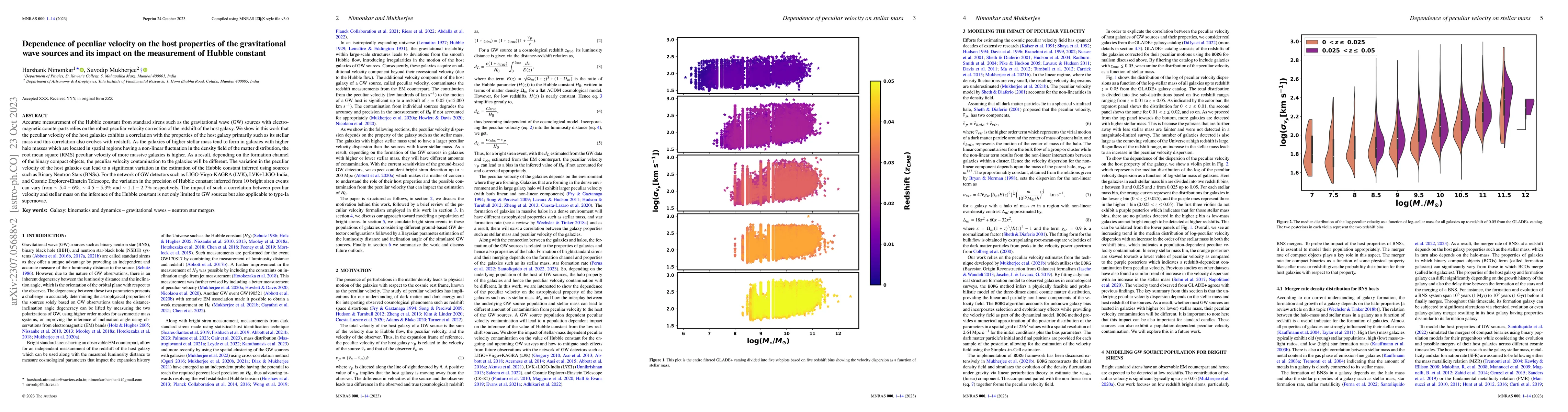 Thumbnail for Dependence of peculiar velocity on the host properties of the
  gravitational wave sources and its impact on the measurement of Hubble
  constant