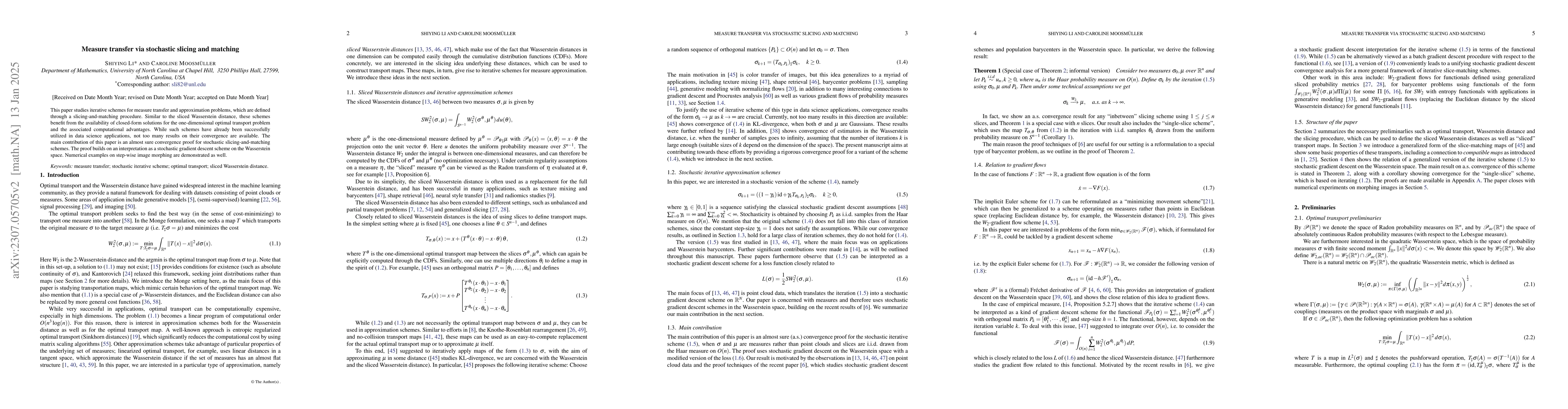 Thumbnail for Measure transfer via stochastic slicing and matching