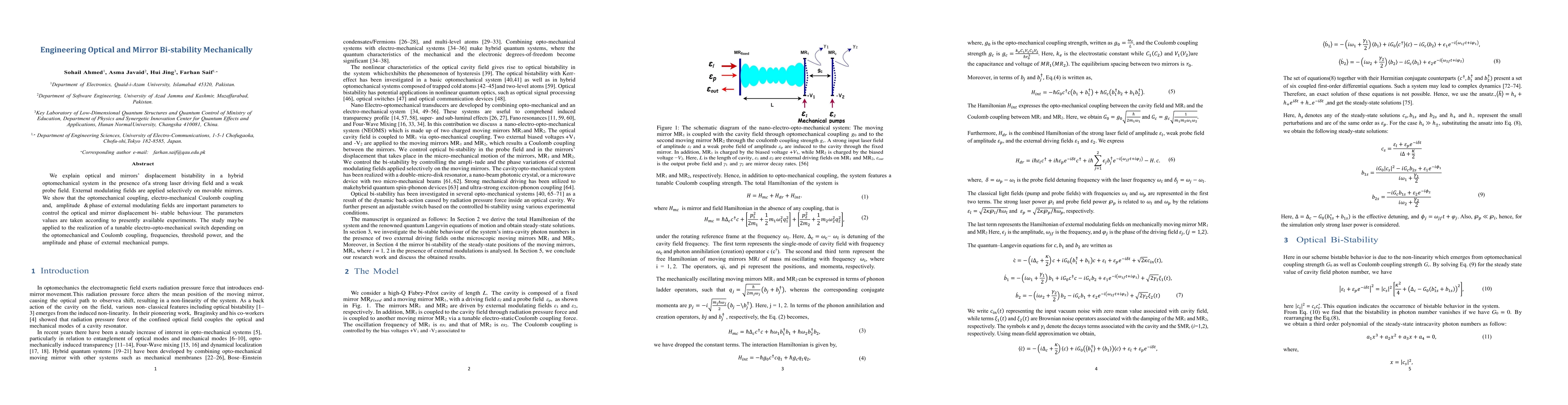 Thumbnail for Engineering Optical and Mirror Bi-stability Mechanically