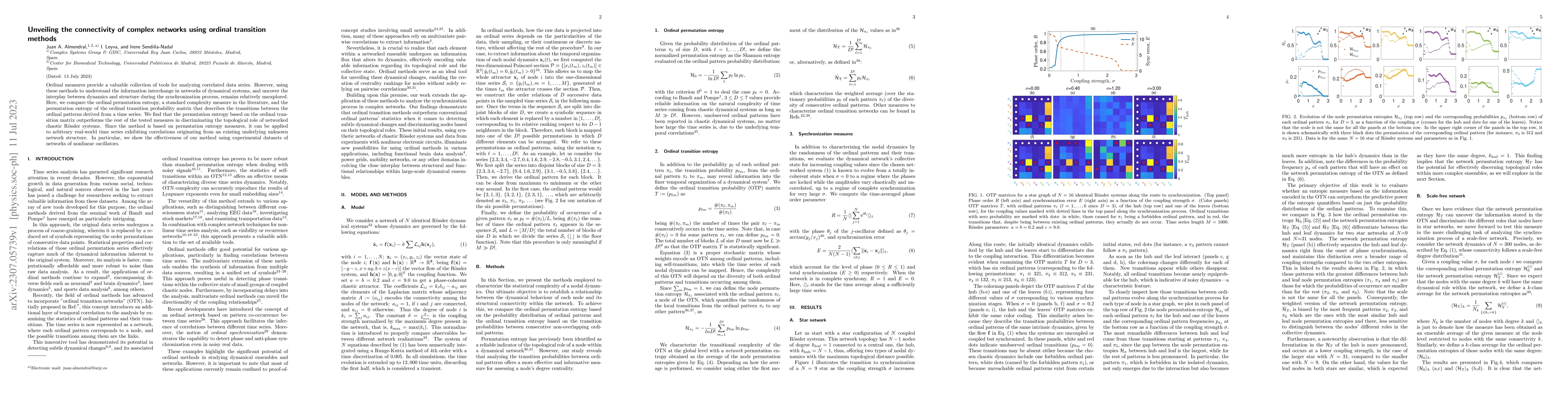 Thumbnail for Unveiling the connectivity of complex networks using ordinal transition
  methods
