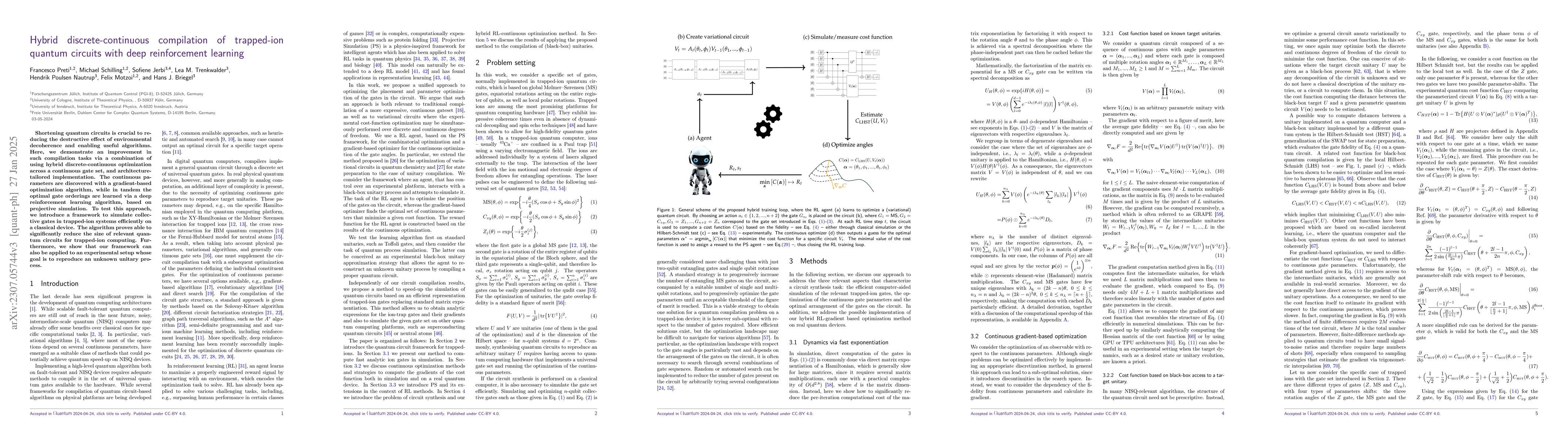 Thumbnail for Hybrid discrete-continuous compilation of trapped-ion quantum circuits
  with deep reinforcement learning