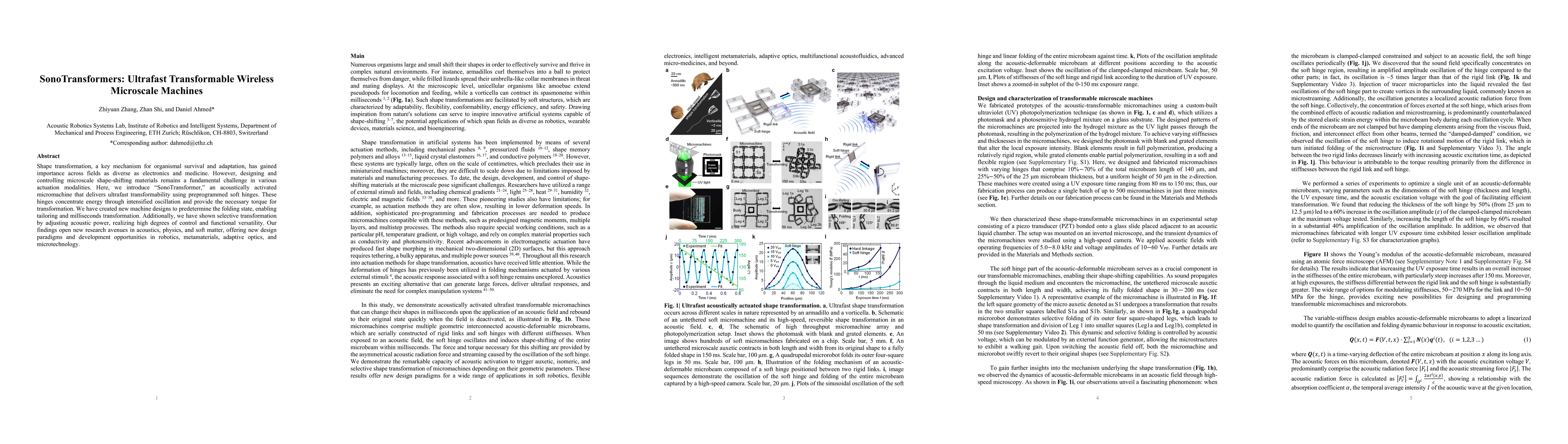 Thumbnail for SonoTransformers: Ultrafast Transformable Wireless Microscale Machines