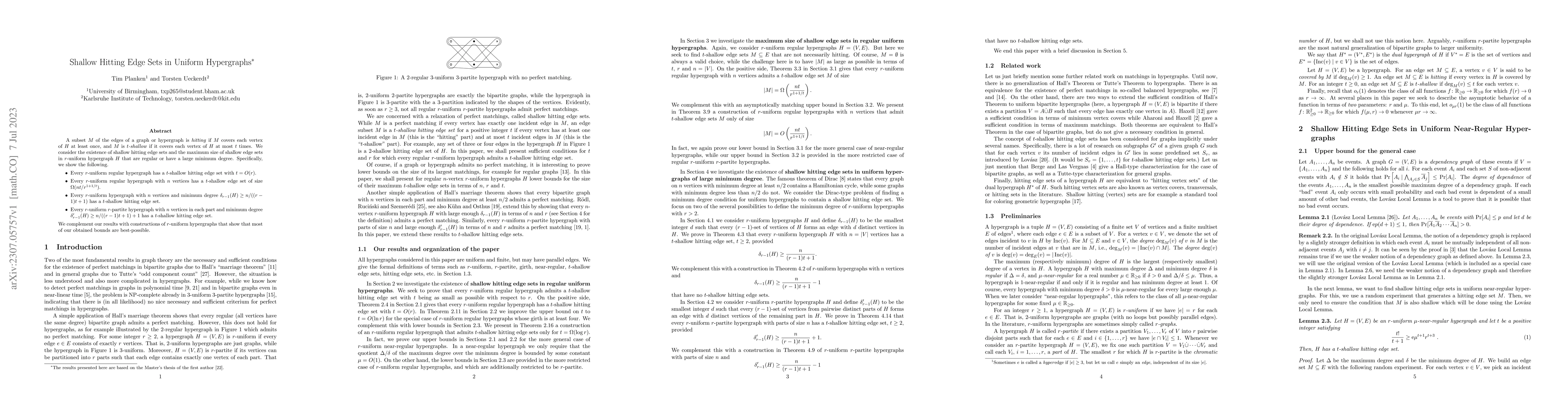 Thumbnail for Shallow Hitting Edge Sets in Uniform Hypergraphs