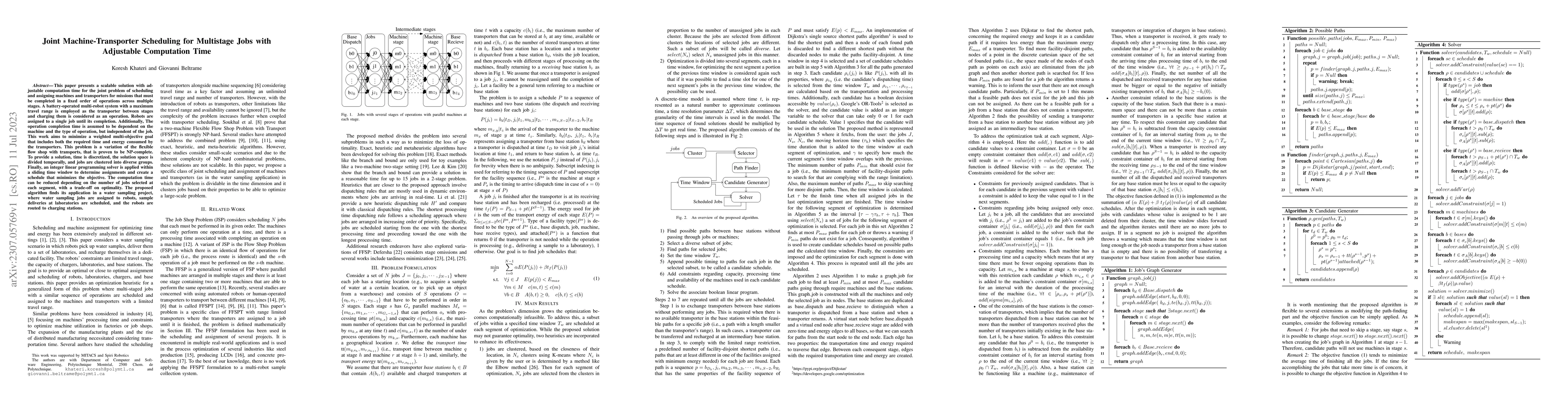 Thumbnail for Joint Machine-Transporter Scheduling for Multistage Jobs with Adjustable
  Computation Time