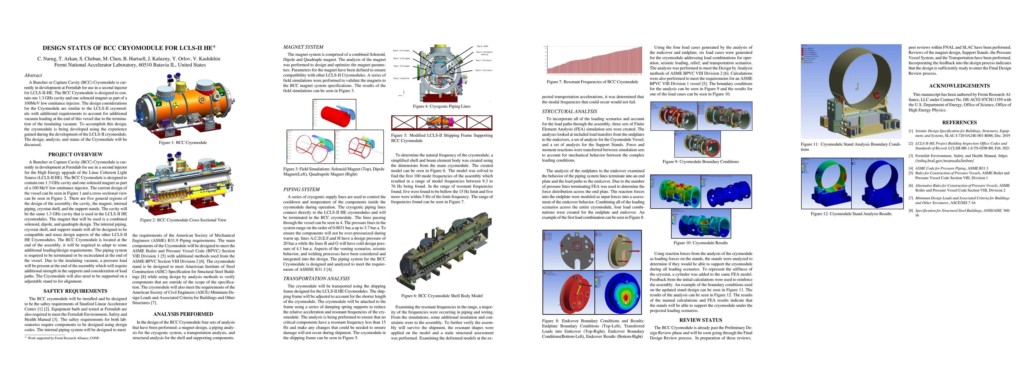 Thumbnail for Design Status of BCC Cryomodule for LCLS-II HE