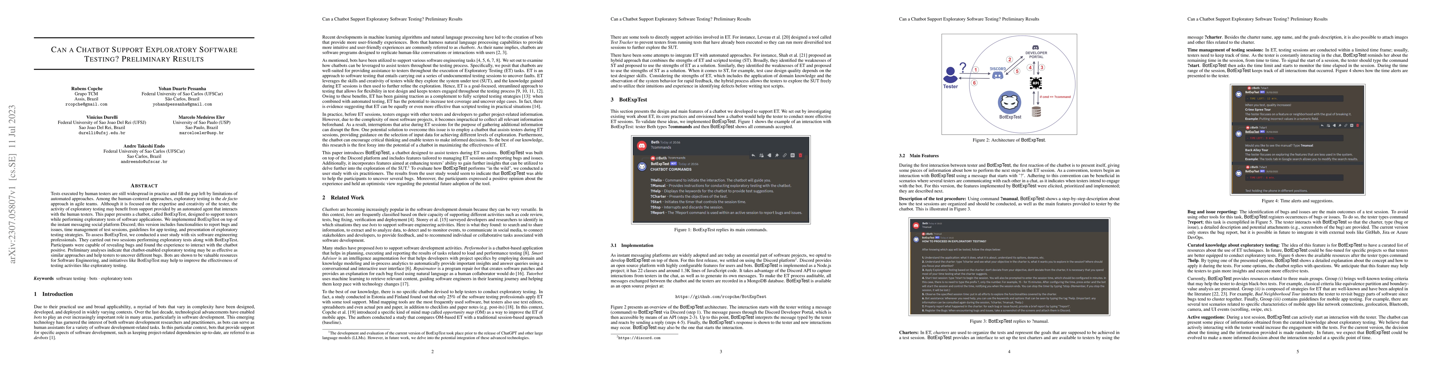 Thumbnail for Can a Chatbot Support Exploratory Software Testing? Preliminary Results