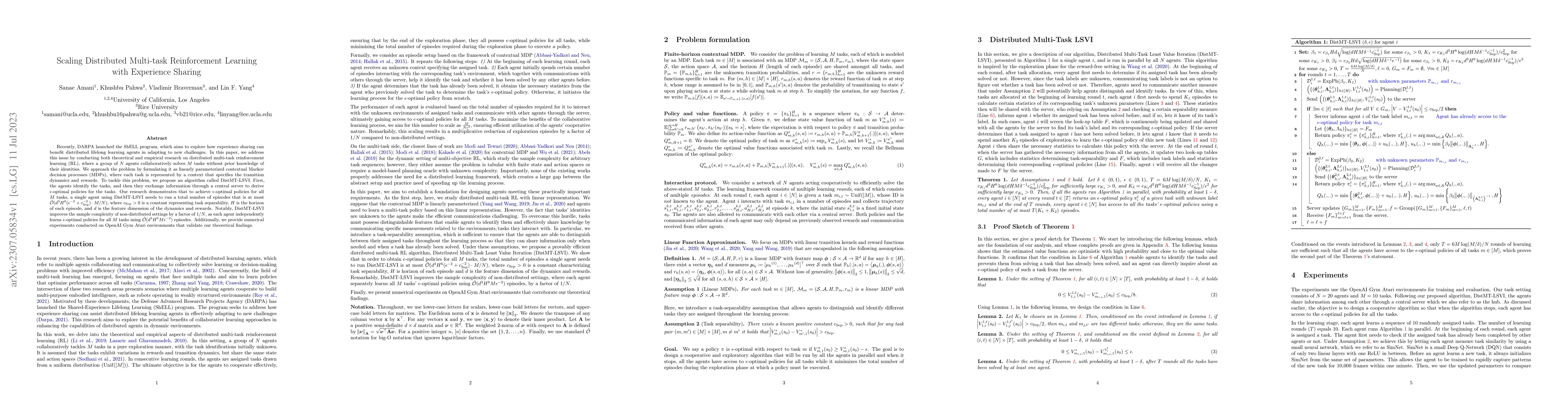 Thumbnail for Scaling Distributed Multi-task Reinforcement Learning with Experience
  Sharing