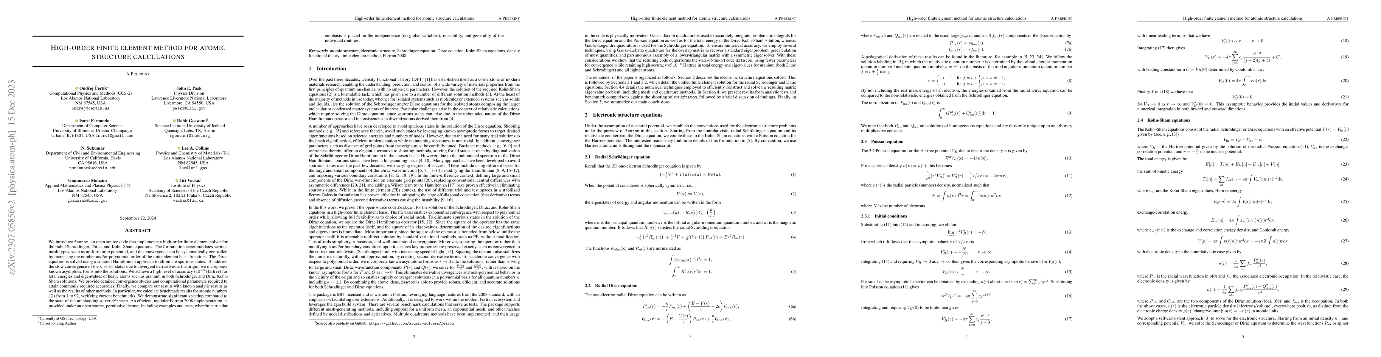 Thumbnail for High-order finite element method for atomic structure calculations