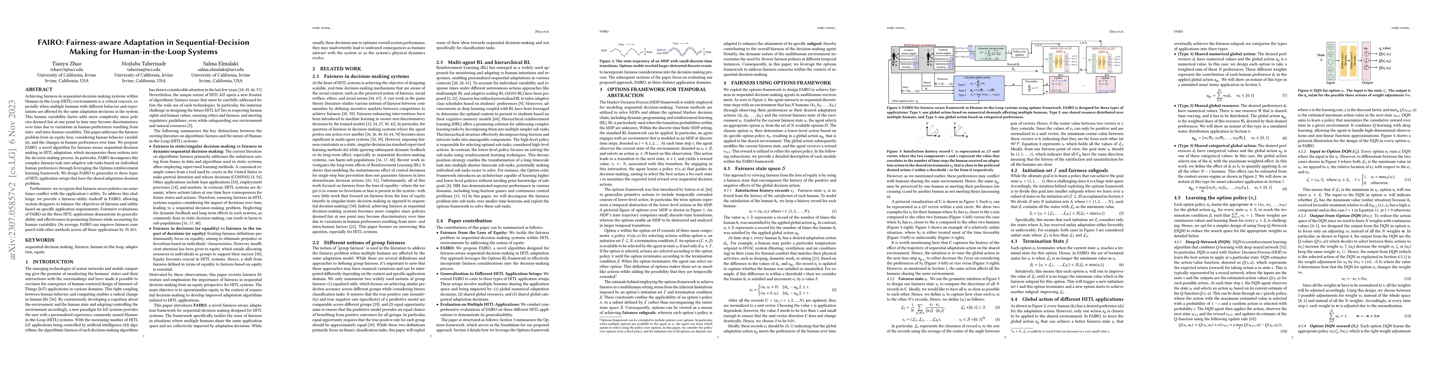 Thumbnail for FAIRO: Fairness-aware Adaptation in Sequential-Decision Making for
  Human-in-the-Loop Systems