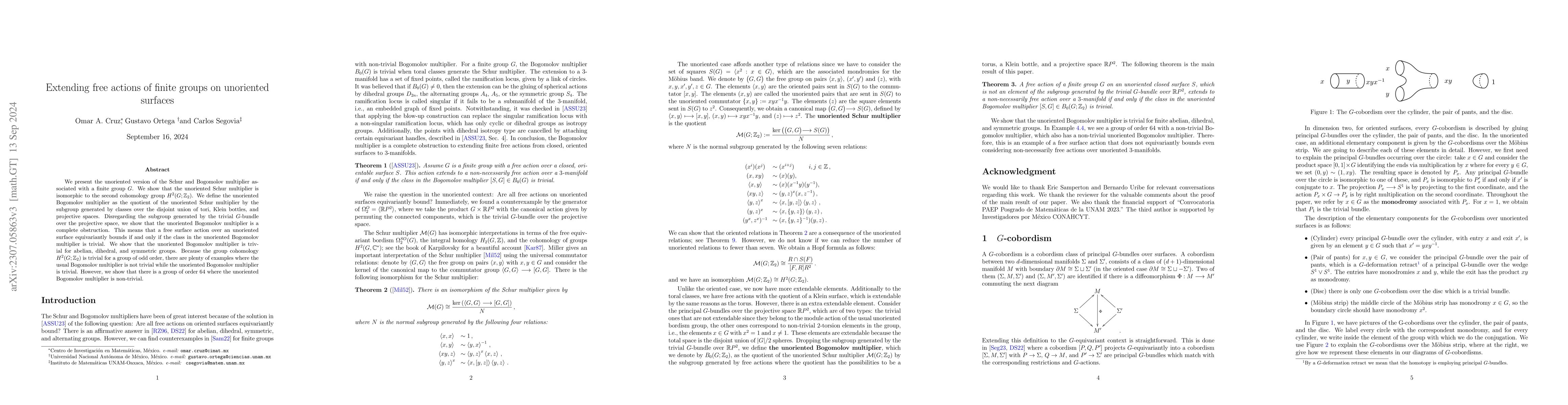 Thumbnail for Extending free actions of finite groups on unoriented surfaces