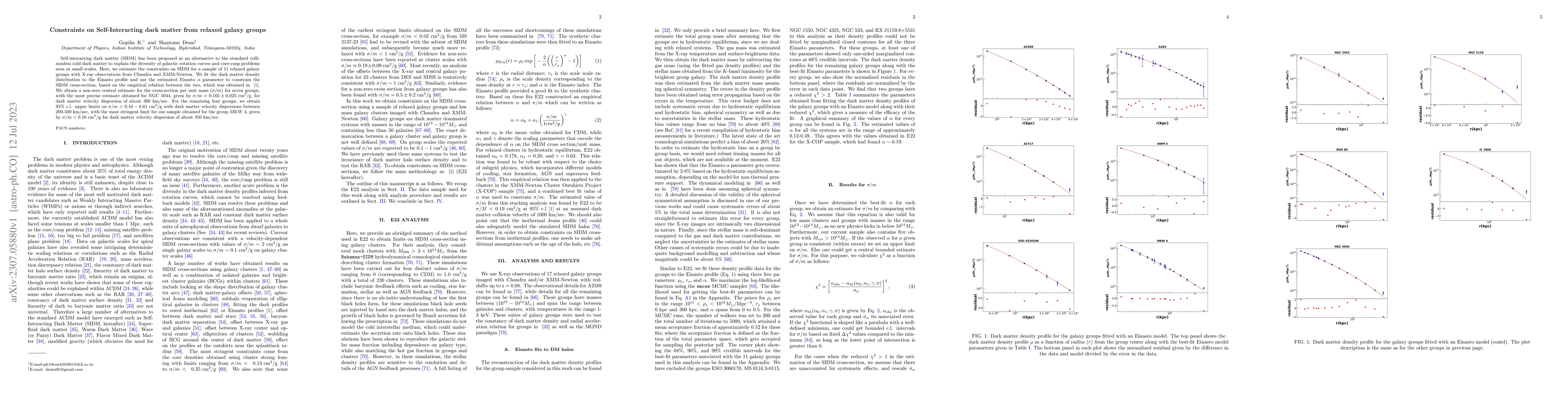 Thumbnail for Constraints on Self-Interacting dark matter from relaxed galaxy groups