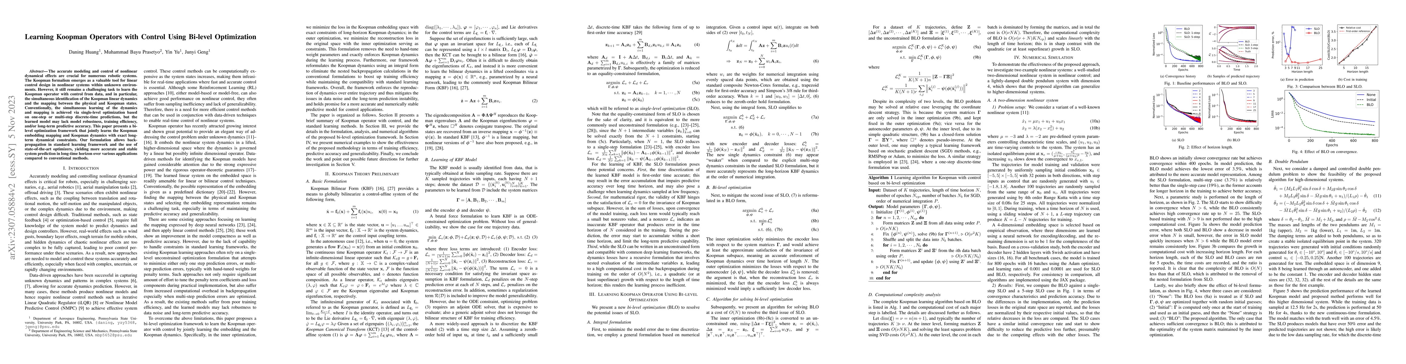 Thumbnail for Learning Koopman Operators with Control Using Bi-level Optimization
