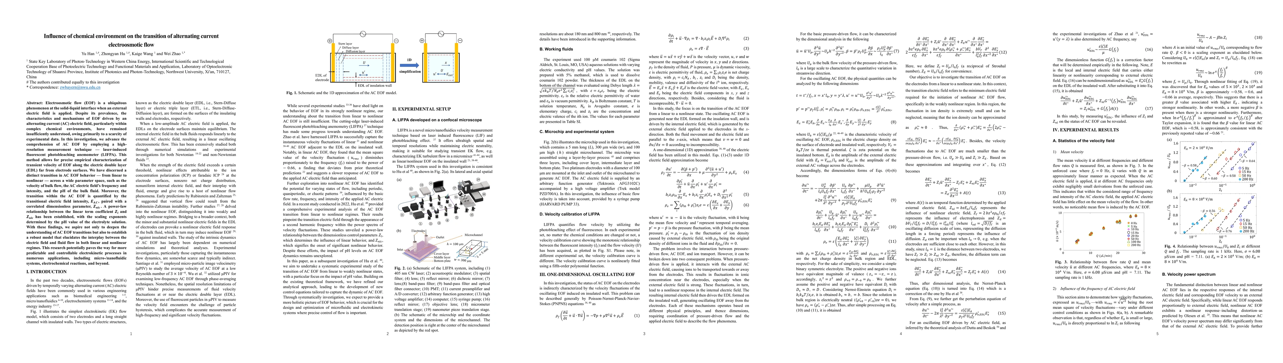 Thumbnail for Influence of chemical environment on the transition of alternating
  current electroosmotic flow