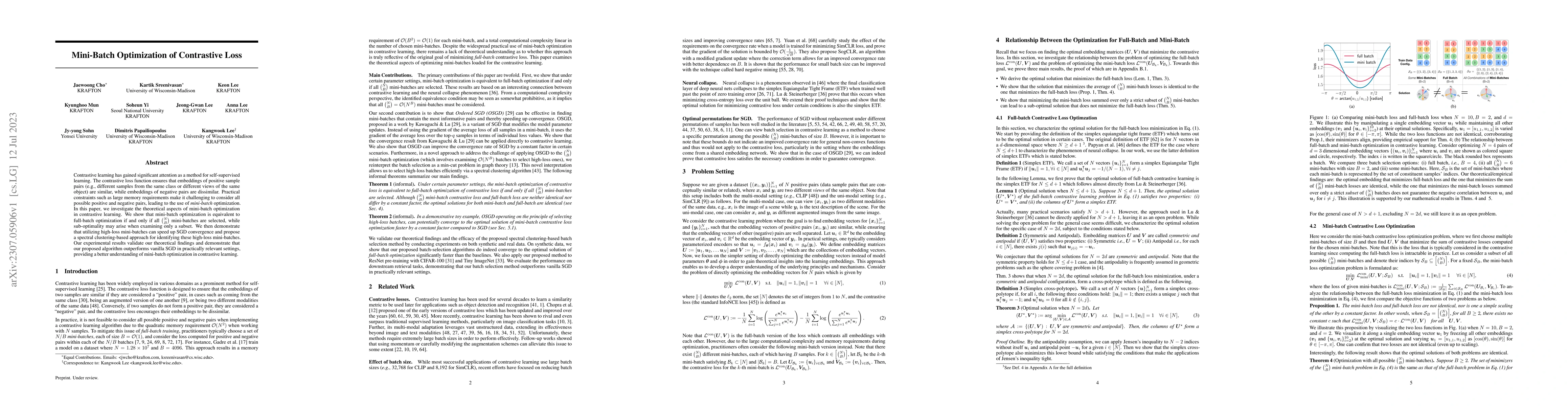 Thumbnail for Mini-Batch Optimization of Contrastive Loss
