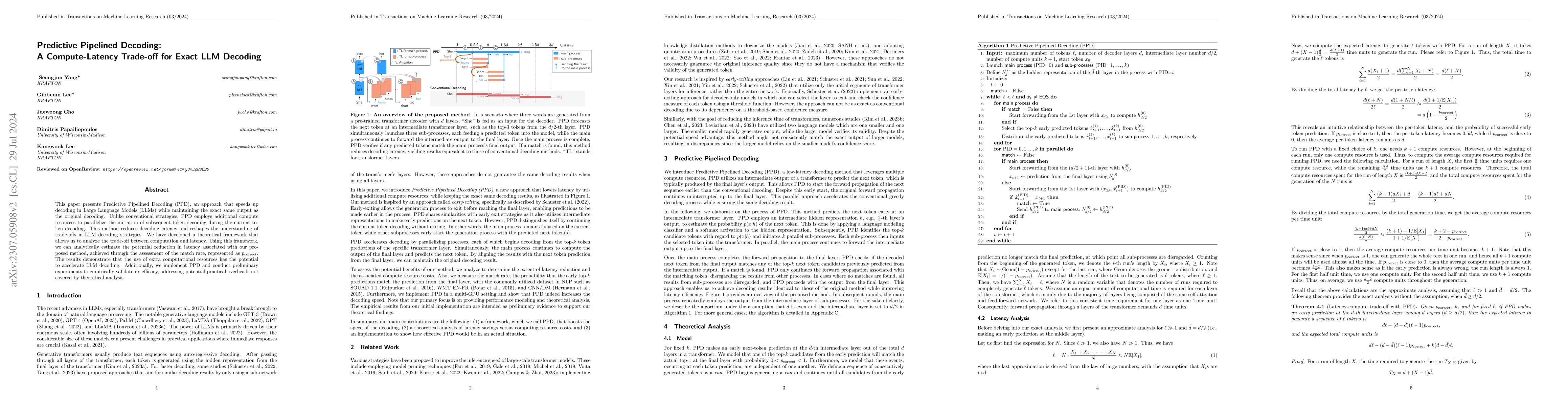 Thumbnail for Predictive Pipelined Decoding: A Compute-Latency Trade-off for Exact LLM
  Decoding