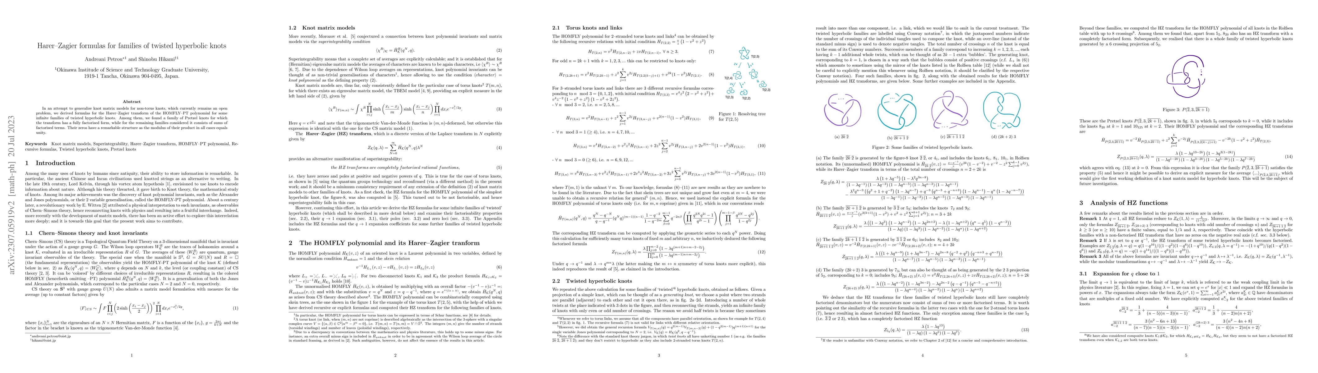 Thumbnail for Harer-Zagier formulas for families of twisted hyperbolic knots