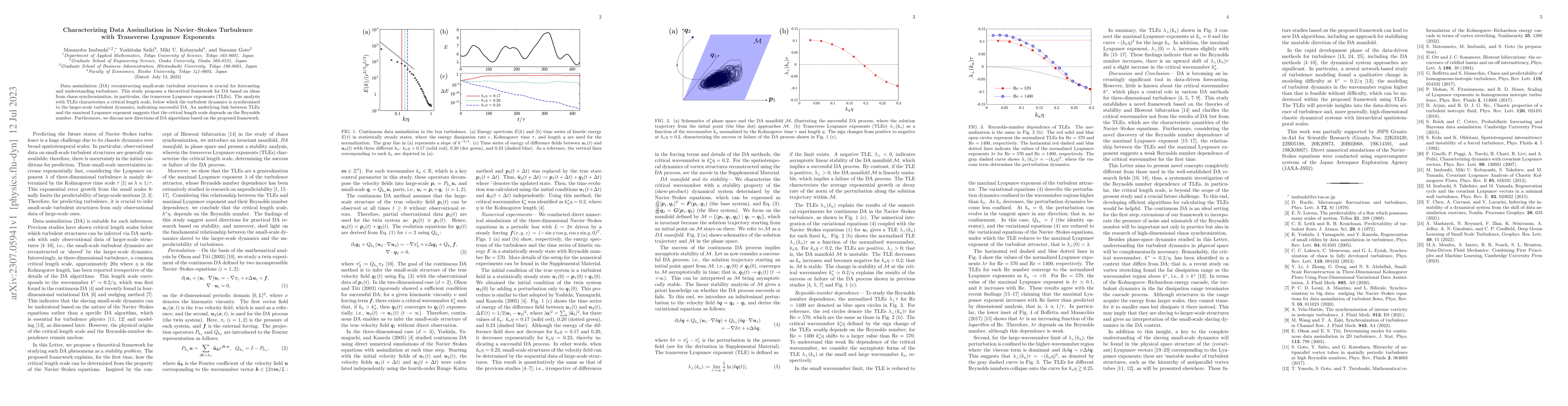 Thumbnail for Characterizing Data Assimilation in Navier-Stokes Turbulence with
  Transverse Lyapunov Exponents
