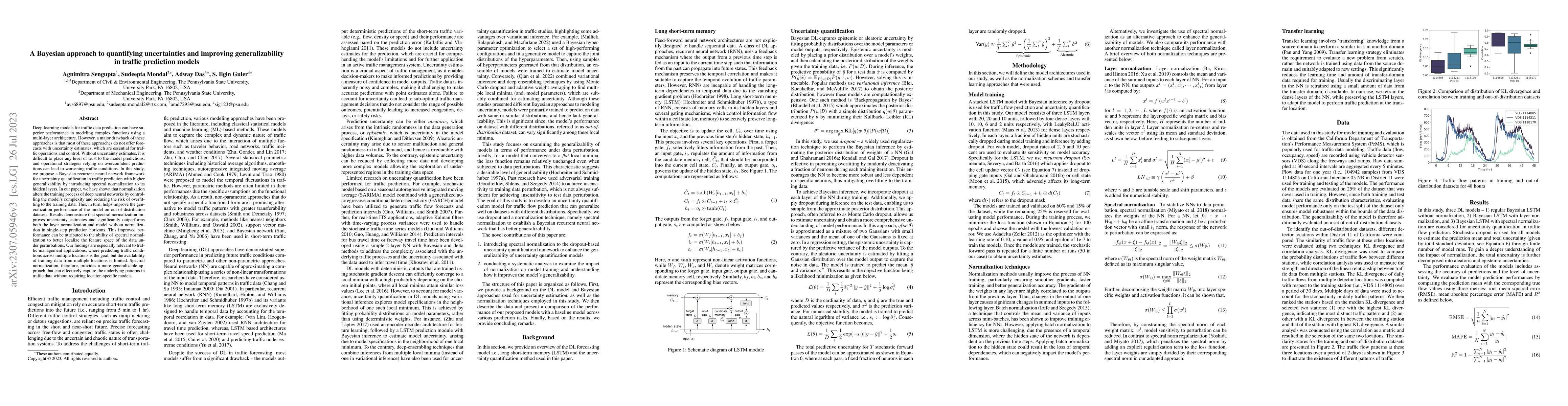 Thumbnail for A Bayesian approach to quantifying uncertainties and improving
  generalizability in traffic prediction models