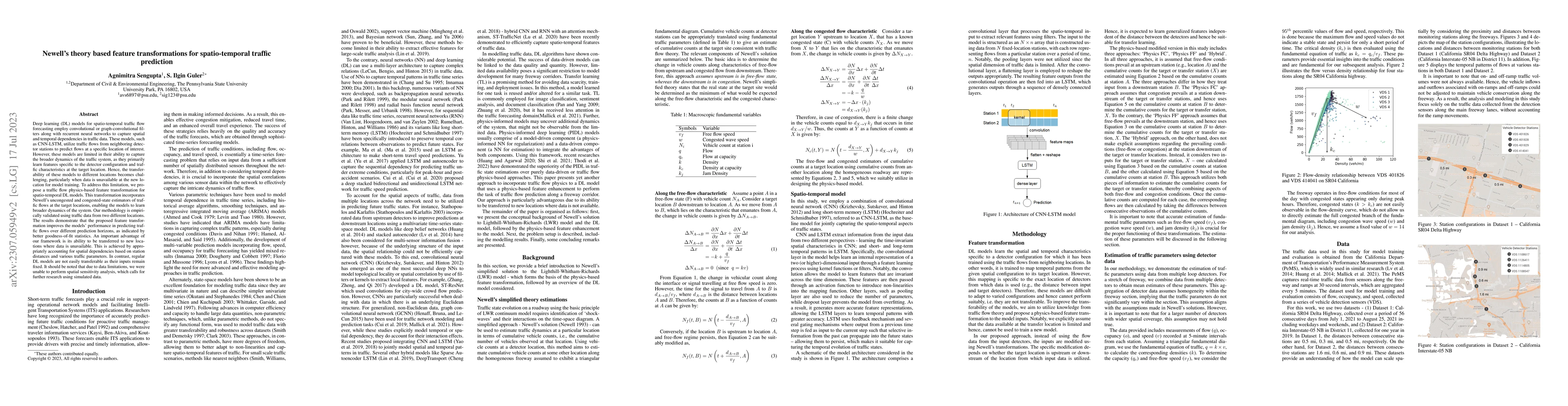 Thumbnail for Newell's theory based feature transformations for spatio-temporal
  traffic prediction