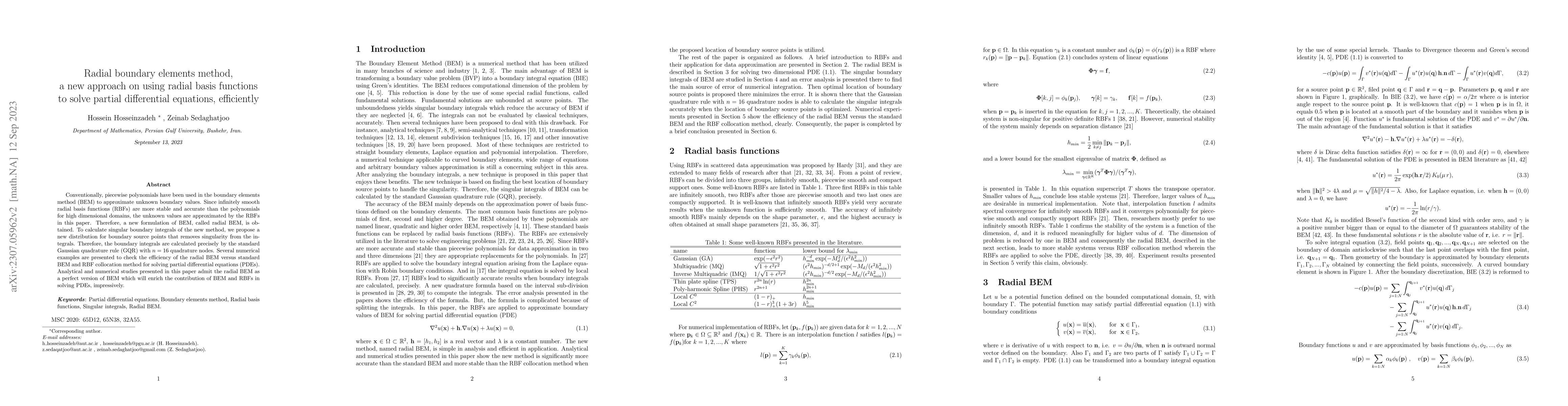 Thumbnail for Radial boundary elements method, a new approach on using radial basis
  functions to solve partial differential equations, efficiently