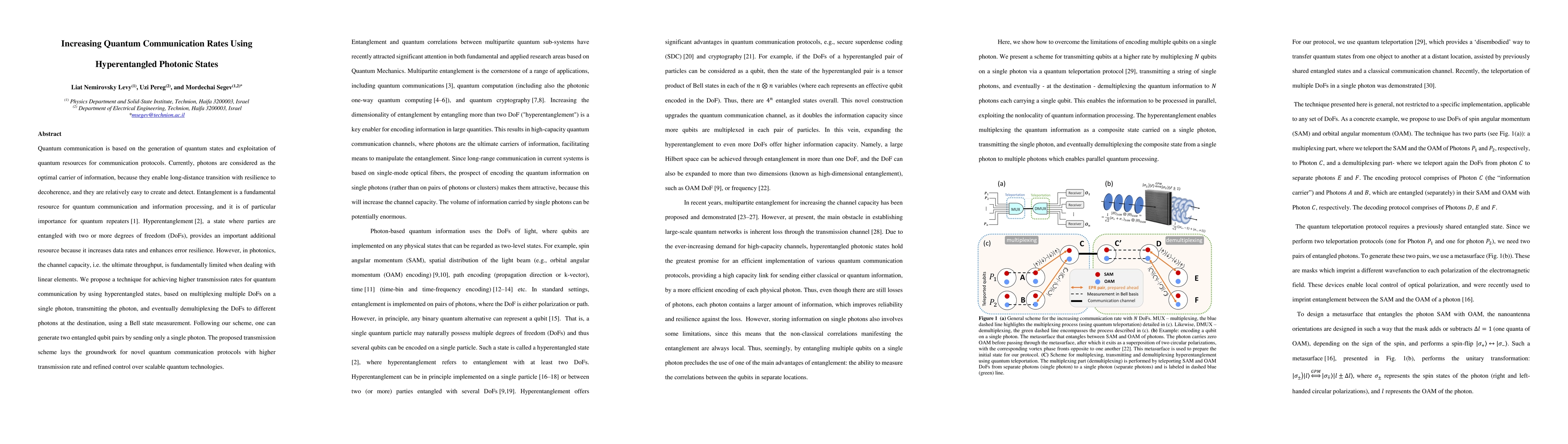 Thumbnail for Increasing Quantum Communication Rates Using Hyperentangled Photonic
  States