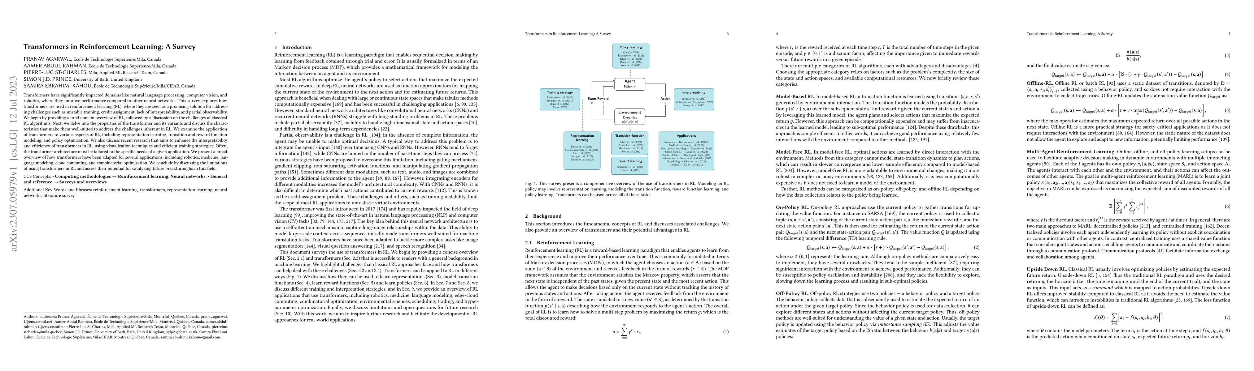 Thumbnail for Transformers in Reinforcement Learning: A Survey