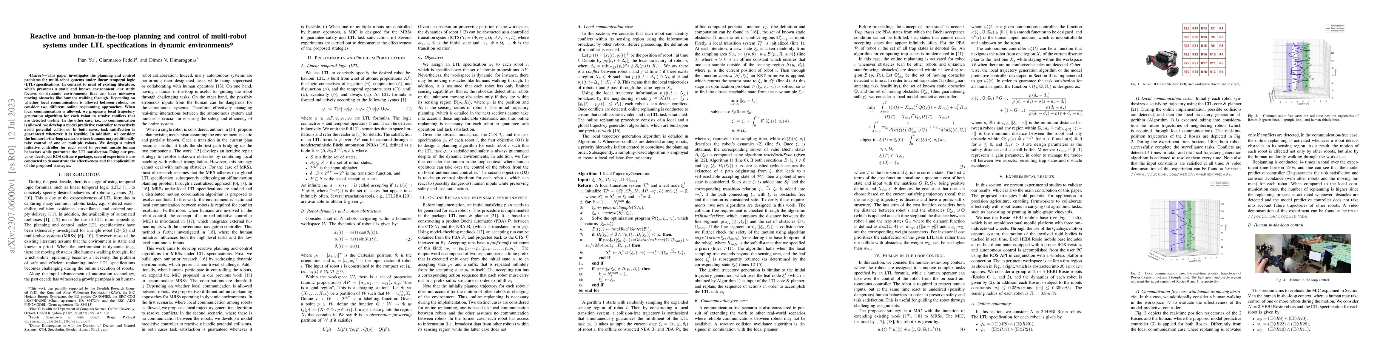 Thumbnail for Reactive and human-in-the-loop planning and control of multi-robot
  systems under LTL specifications in dynamic environments