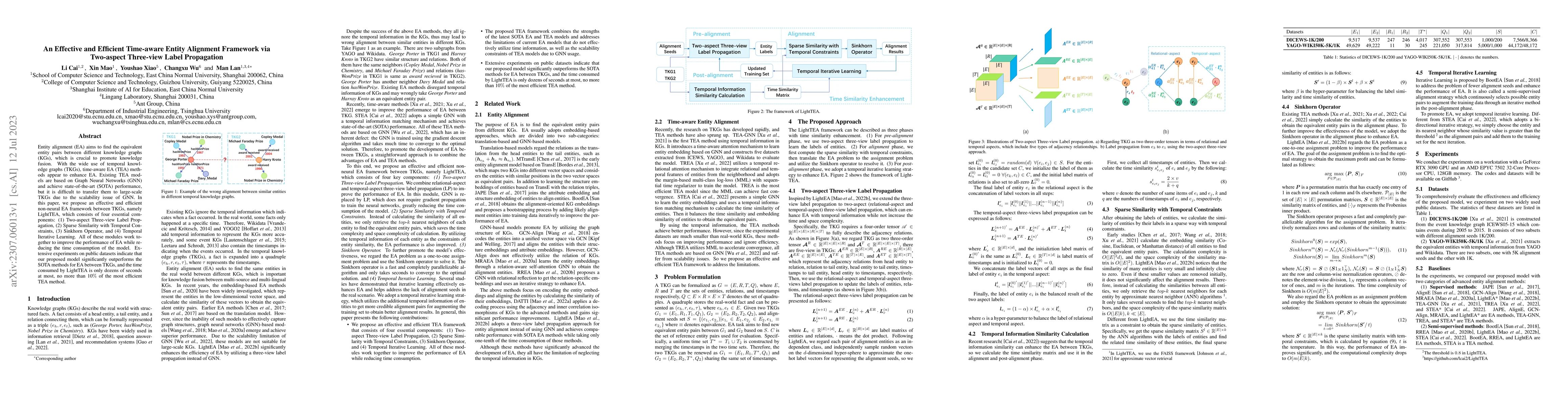Thumbnail for An Effective and Efficient Time-aware Entity Alignment Framework via
  Two-aspect Three-view Label Propagation