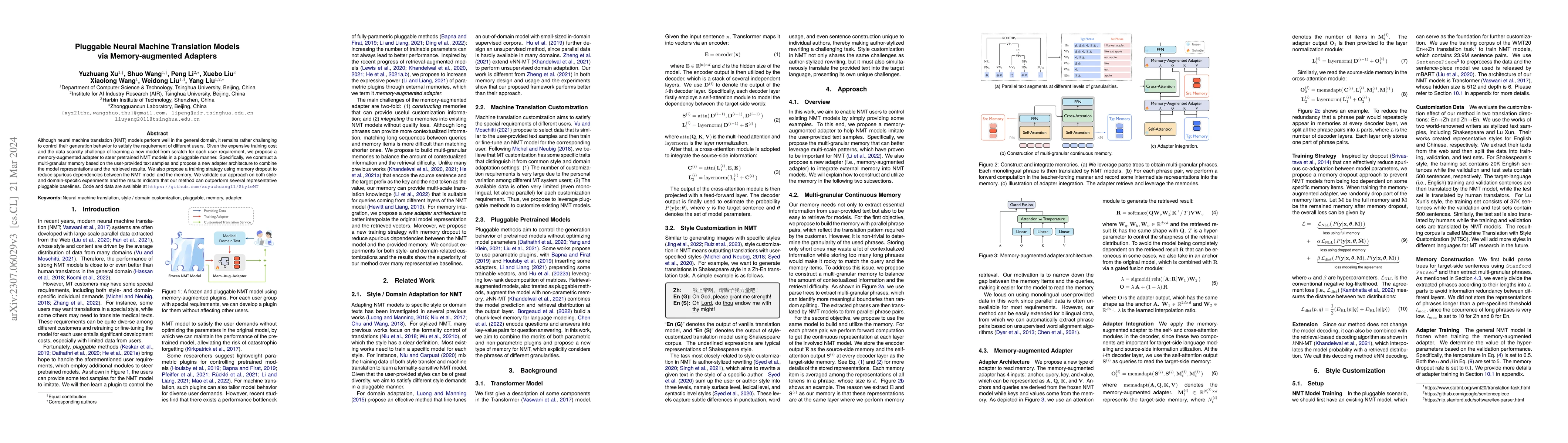 Thumbnail for Pluggable Neural Machine Translation Models via Memory-augmented
  Adapters