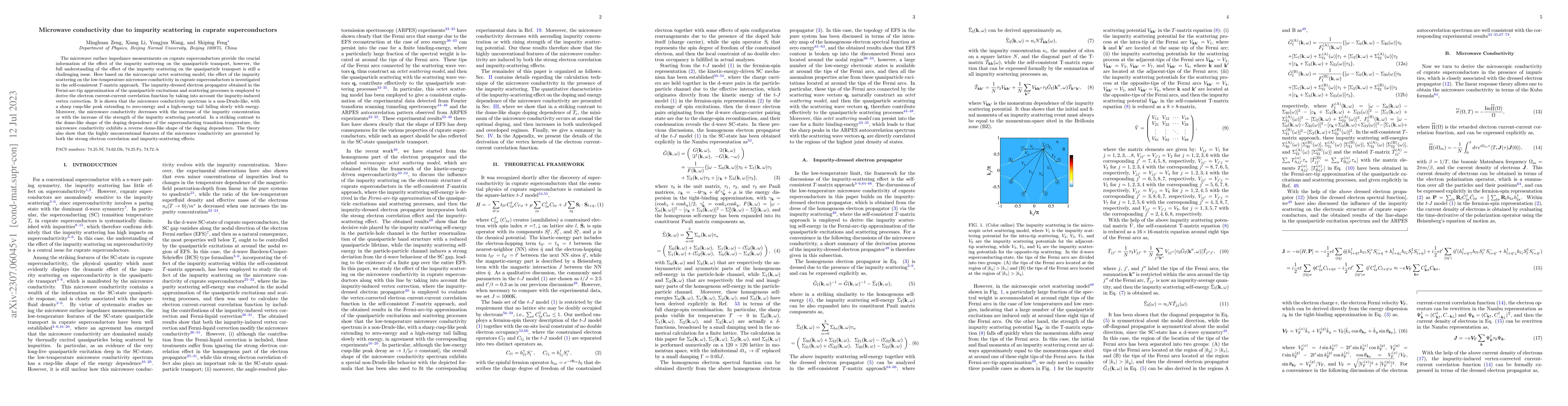 Thumbnail for Microwave conductivity due to impurity scattering in cuprate
  superconductors