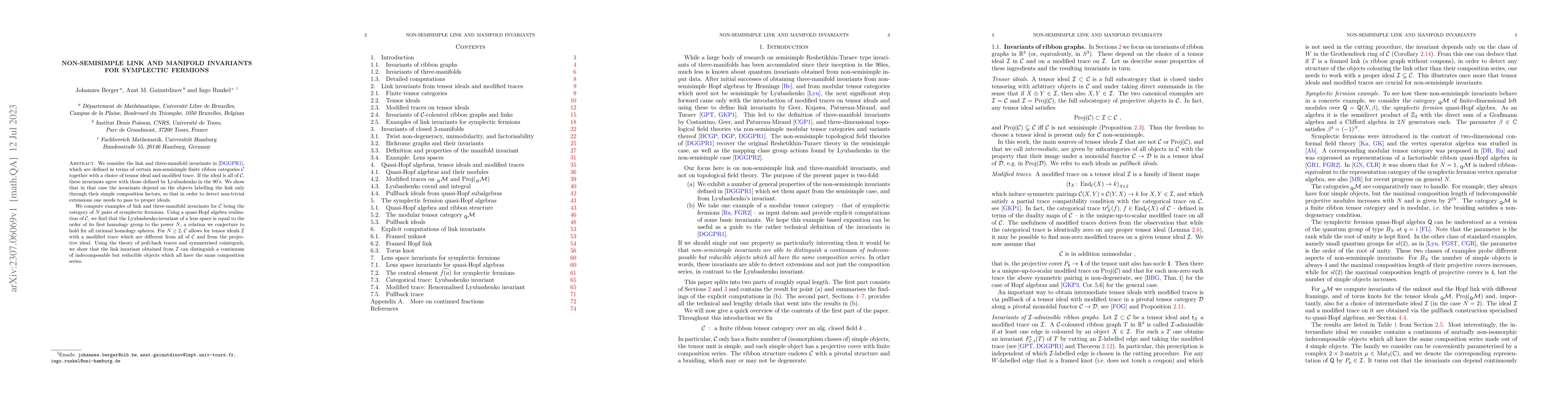 Thumbnail for Non-semisimple link and manifold invariants for symplectic fermions