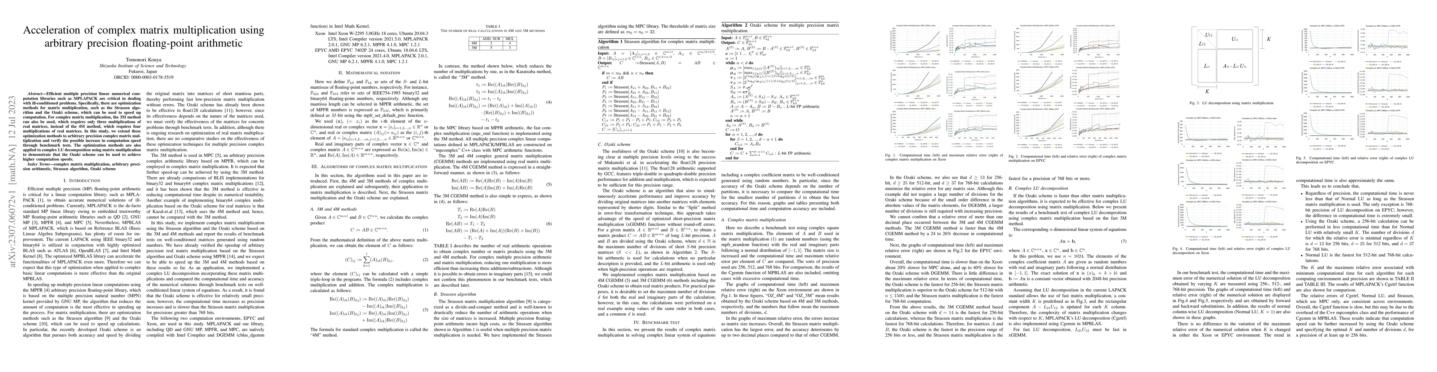 Thumbnail for Acceleration of complex matrix multiplication using arbitrary precision
  floating-point arithmetic