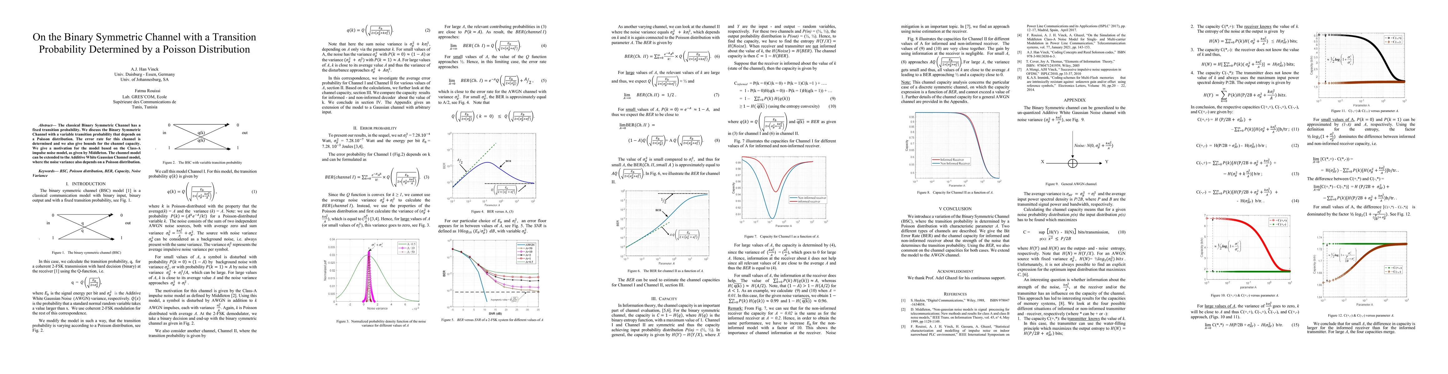 Thumbnail for On the Binary Symmetric Channel with a Transition Probability Determined
  by a Poisson Distribution