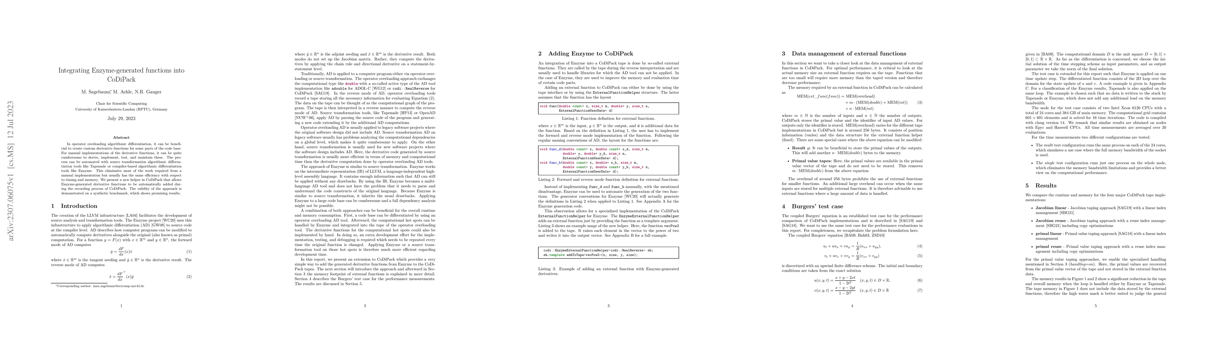 Thumbnail for Integrating Enzyme-generated functions into CoDiPack
