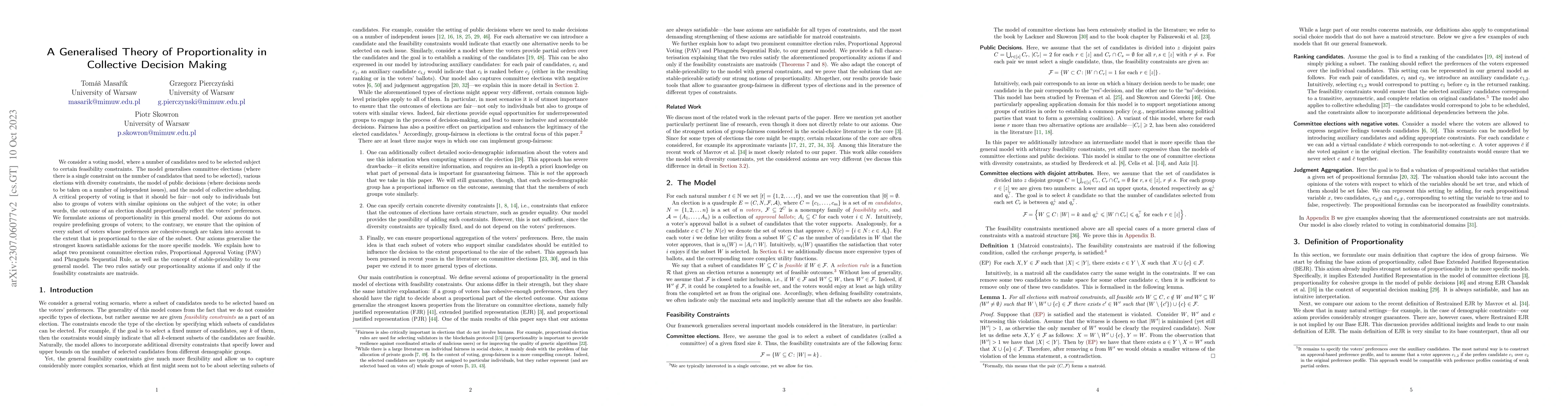 Thumbnail for A Generalised Theory of Proportionality in Collective Decision Making