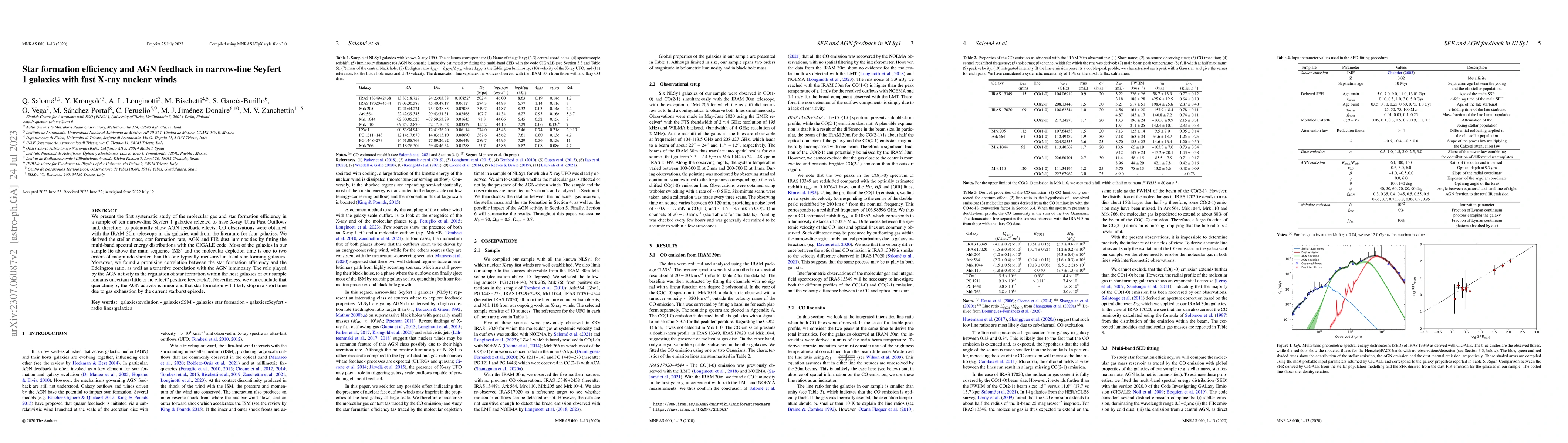 Thumbnail for Star formation efficiency and AGN feedback in narrow-line Seyfert 1
  galaxies with fast X-ray nuclear winds