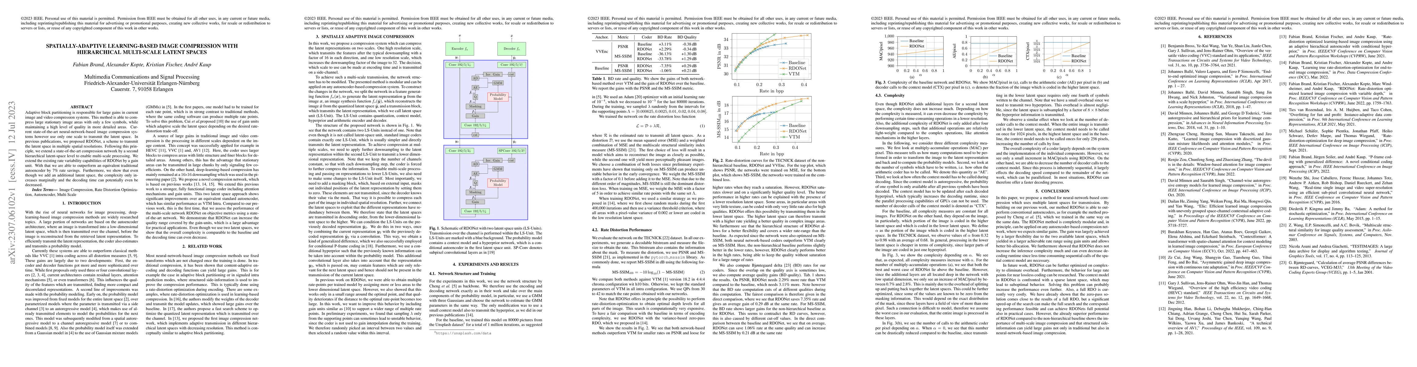 Thumbnail for Spatially-Adaptive Learning-Based Image Compression with Hierarchical
  Multi-Scale Latent Spaces