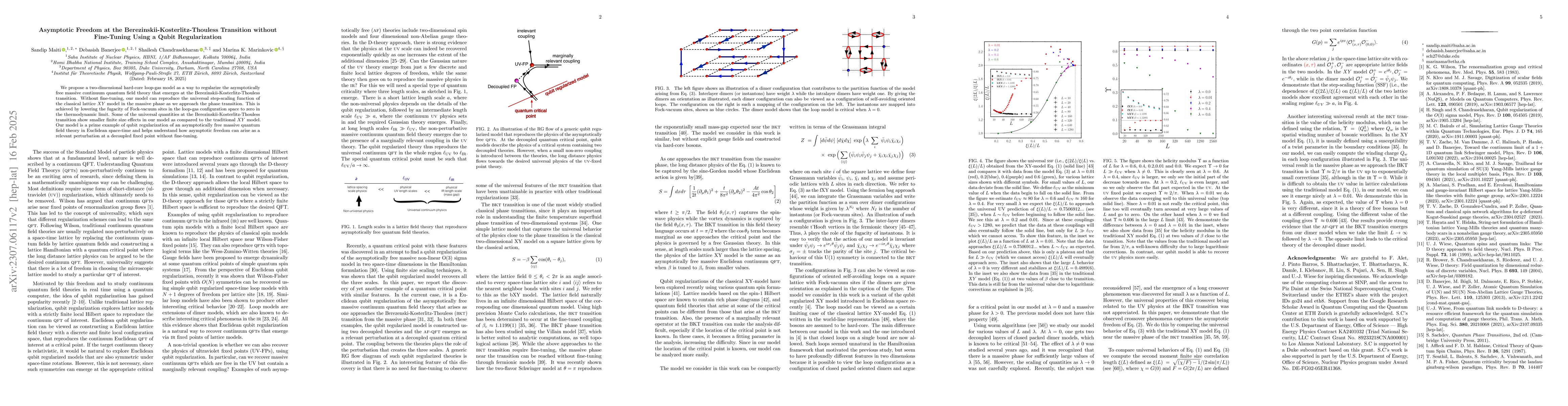 Thumbnail for A qubit regularization of asymptotic freedom at the BKT transition
  without fine-tuning