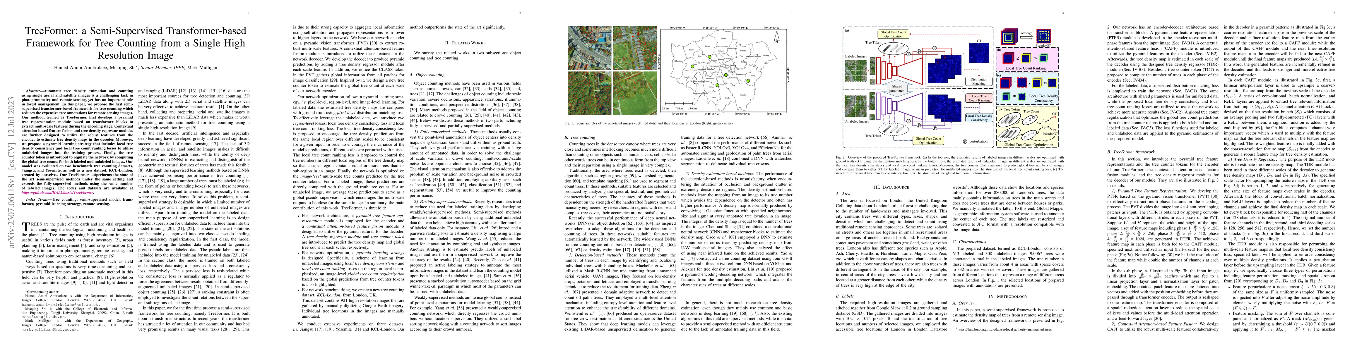 Thumbnail for TreeFormer: a Semi-Supervised Transformer-based Framework for Tree
  Counting from a Single High Resolution Image