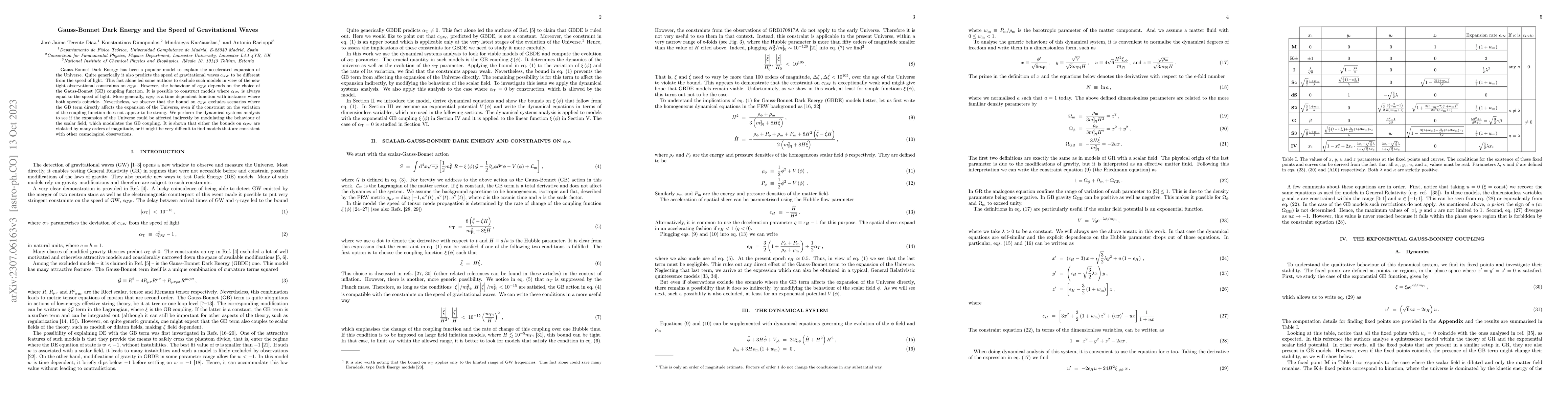 Thumbnail for Gauss-Bonnet Dark Energy and the Speed of Gravitational Waves