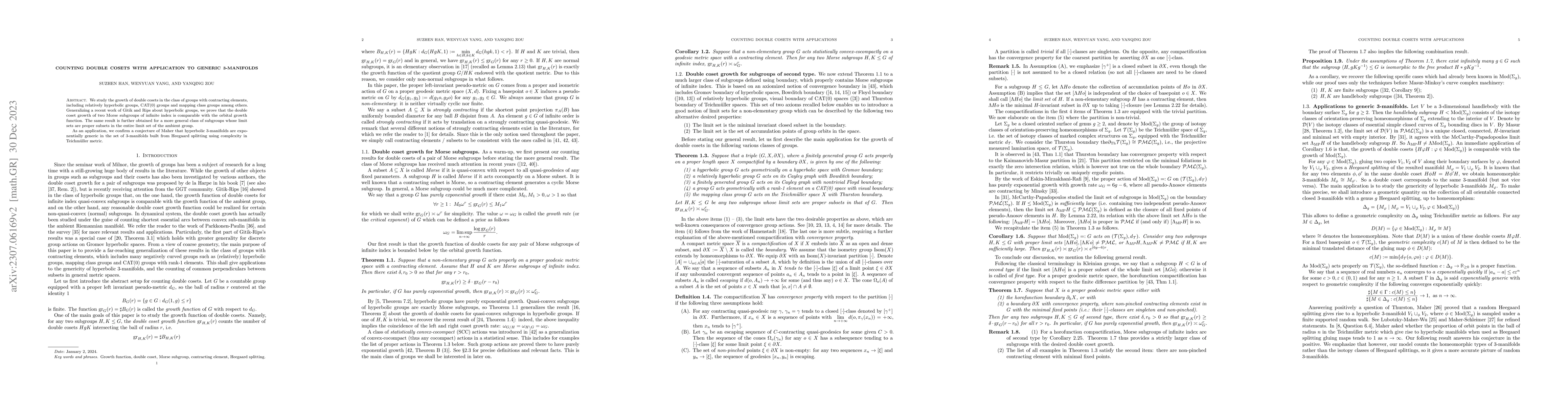 Thumbnail for Counting double cosets with application to generic 3-manifolds