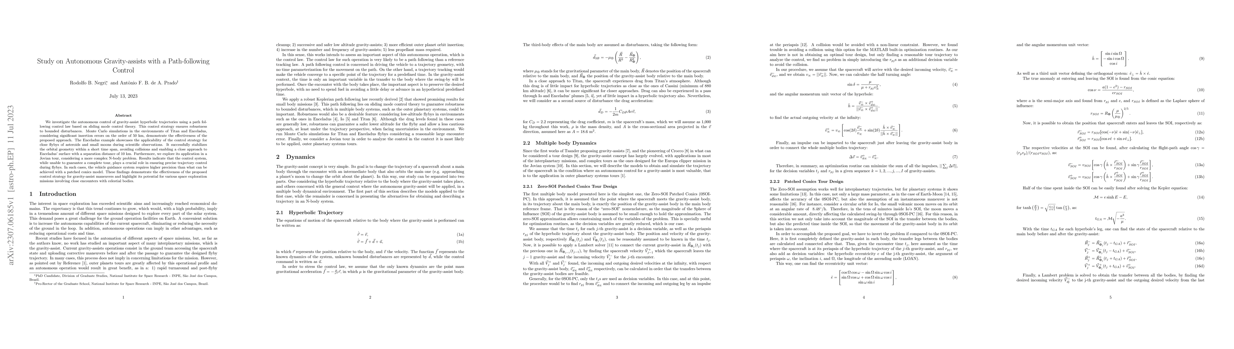 Thumbnail for Study on Autonomous Gravity-assists with a Path-following Control