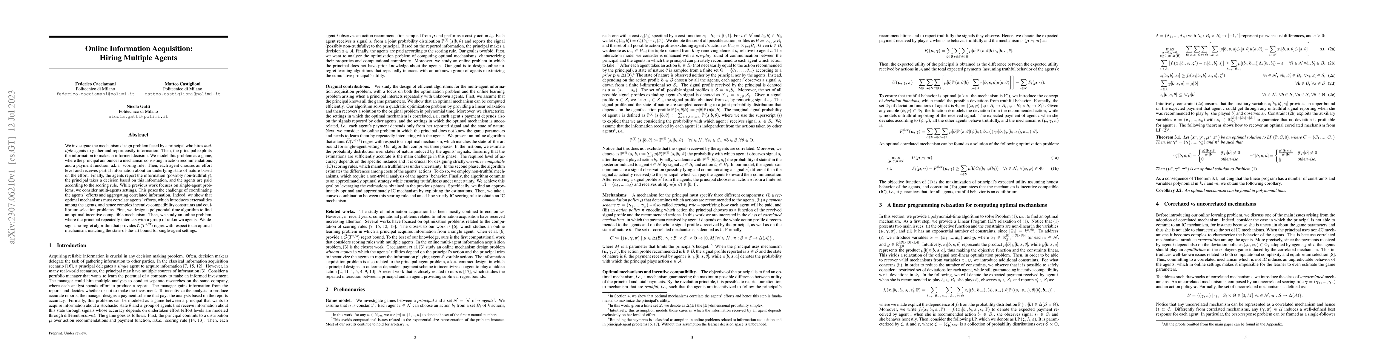 Thumbnail for Online Information Acquisition: Hiring Multiple Agents