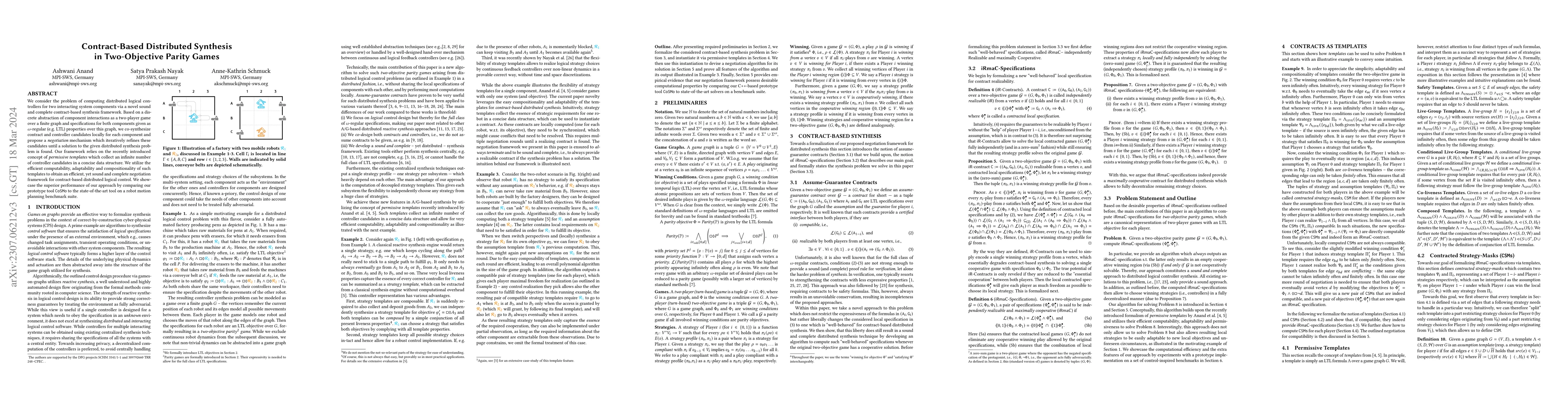 Thumbnail for Contract-Based Distributed Synthesis in Two-Objective Parity Games