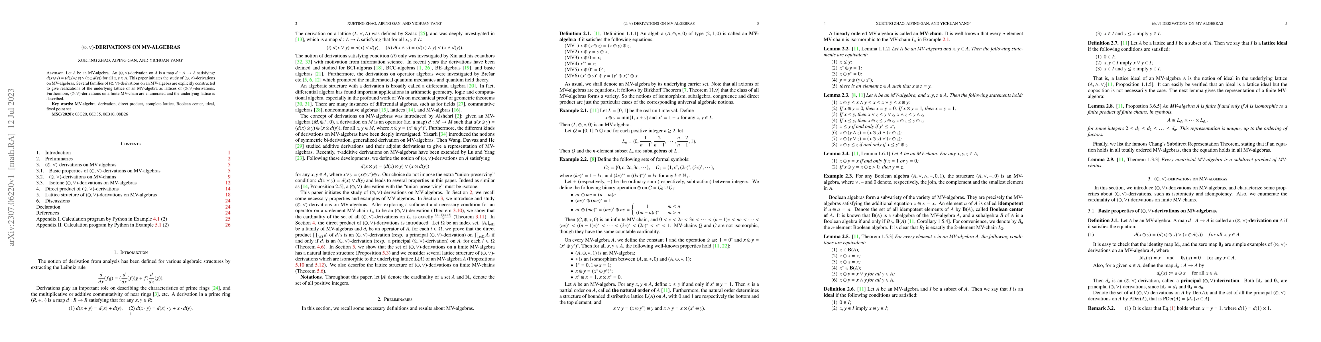 Thumbnail for ($\odot$, $\vee$)-derivations on MV-algebras