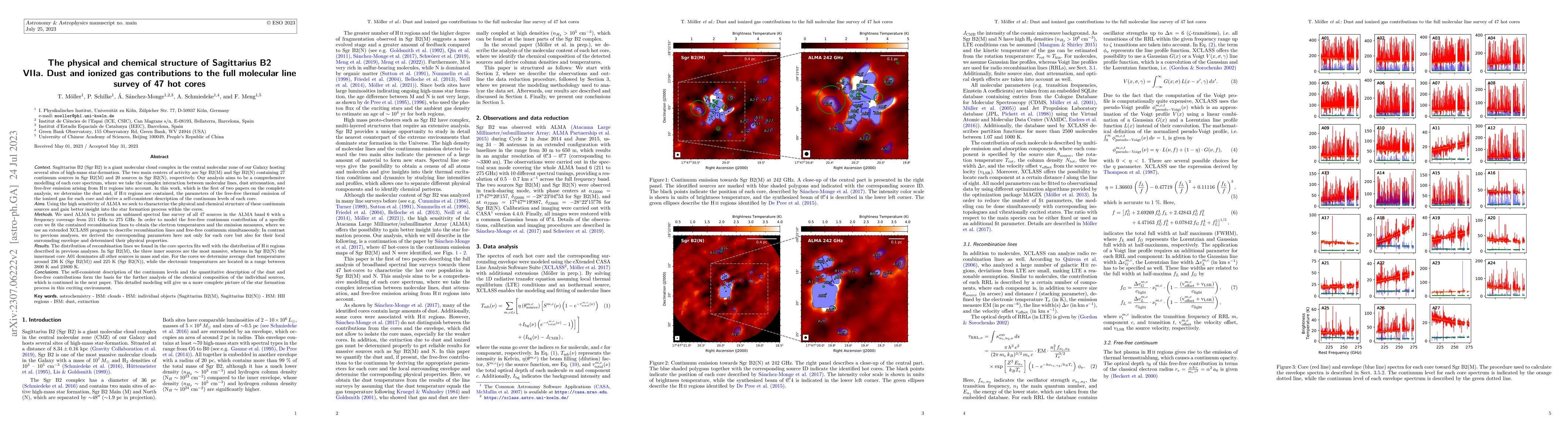 Thumbnail for The physical and chemical structure of Sagittarius B2 VIIIa. Dust and
  ionized gas contributions to the full molecular line survey of 47 hot cores