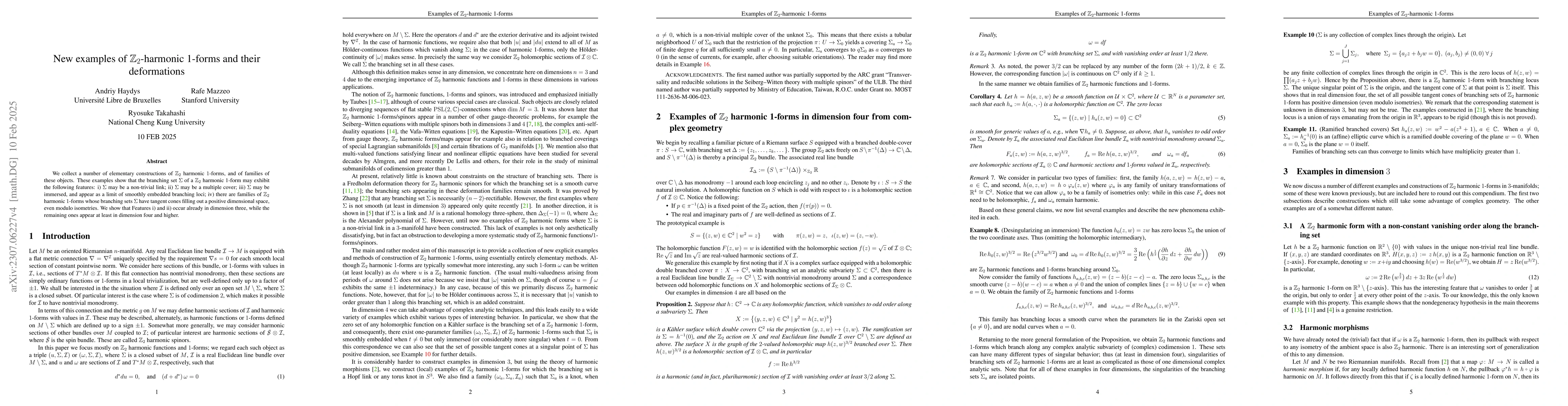 Thumbnail for New examples of Z/2 harmonic 1-forms and their deformations