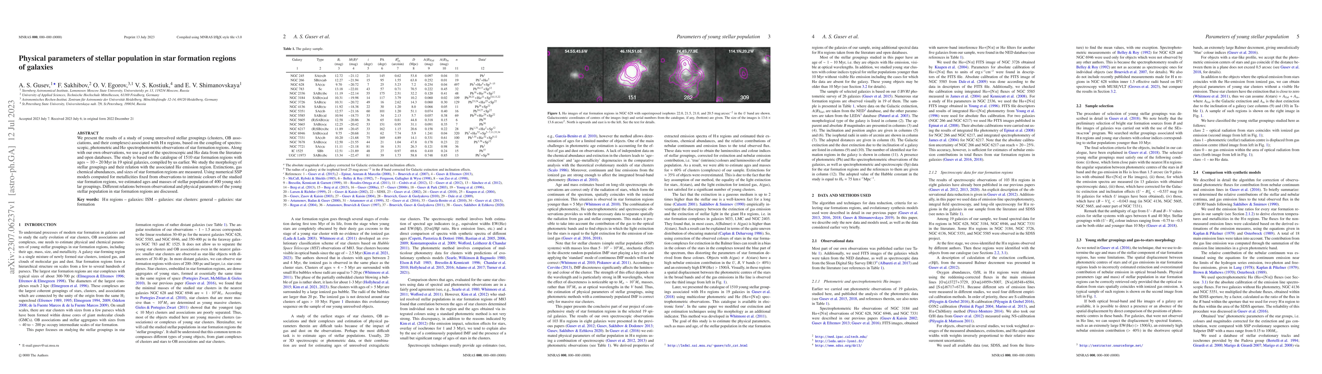 Thumbnail for Physical parameters of stellar population in star formation regions of
  galaxies