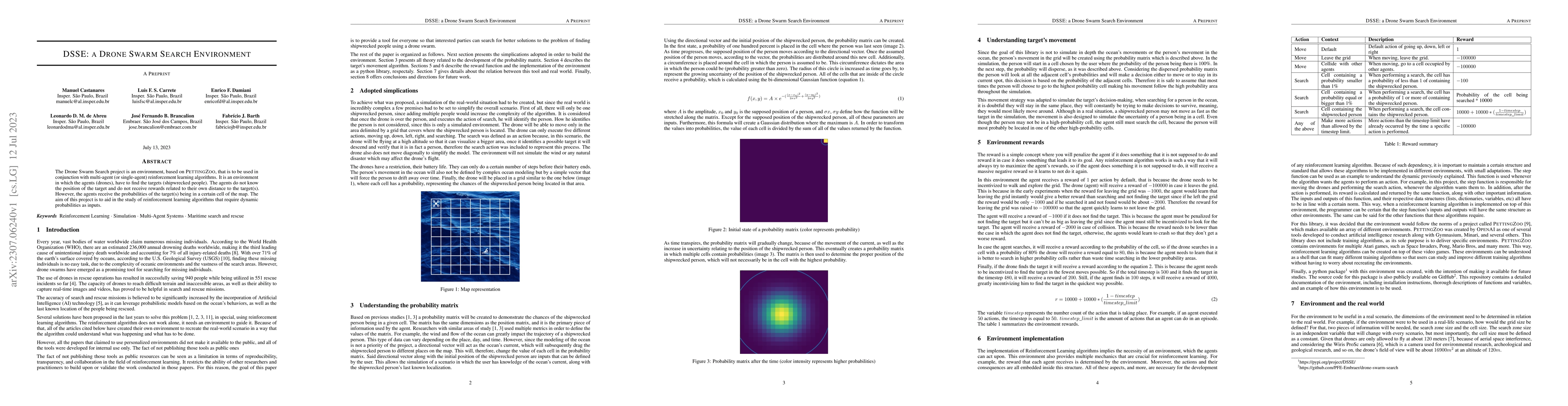Thumbnail for DSSE: a drone swarm search environment