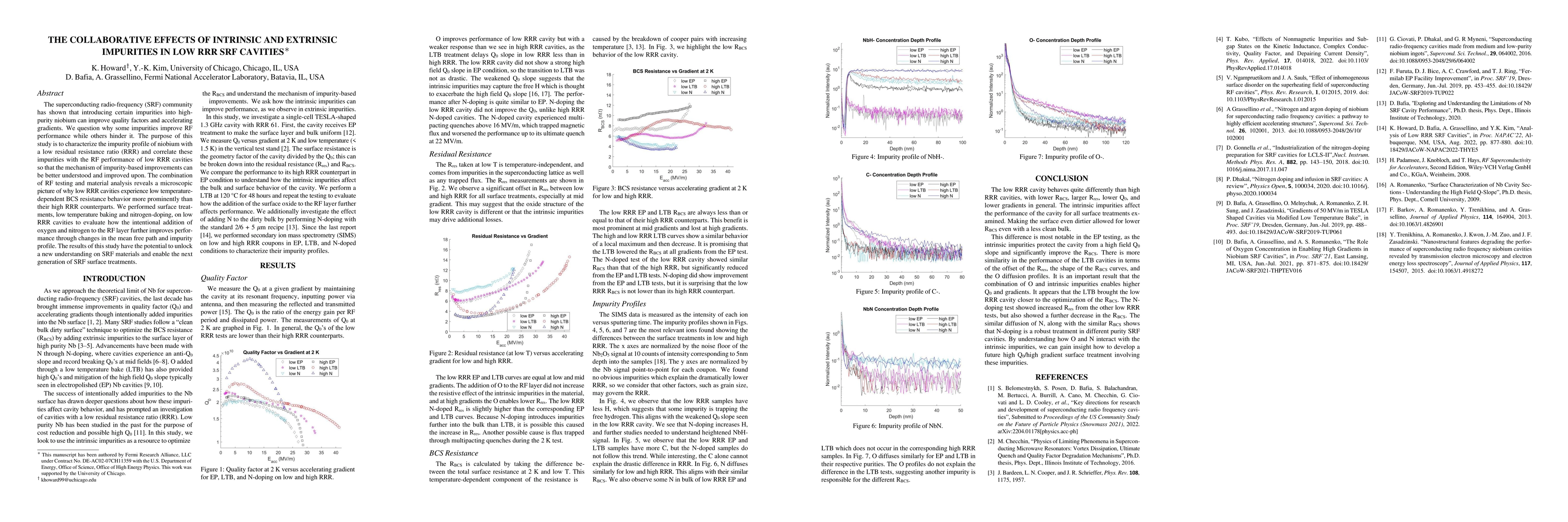 Thumbnail for The Collaborative Effects of Intrinsic and Extrinsic Impurities in Low
  RRR SRF Cavities